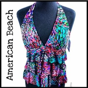 American Beach Swimsuit Top Only, Size 10 NWT